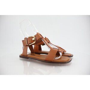 Bibi Lou Sunny Sandals Womens Size 39 9 Brown Leather T-Strap Flat Gladiator